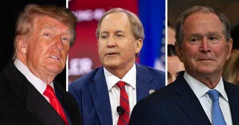 Photo of Donald Trump, Ken Paxton and George W. Bush