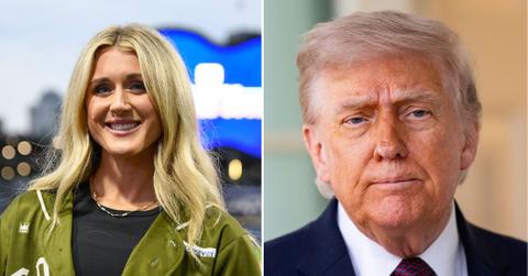 split of Riley Gaines, Donald Trump.