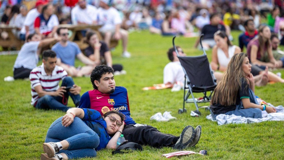 Image of Sparse crowds were photographed at the National Mall event.