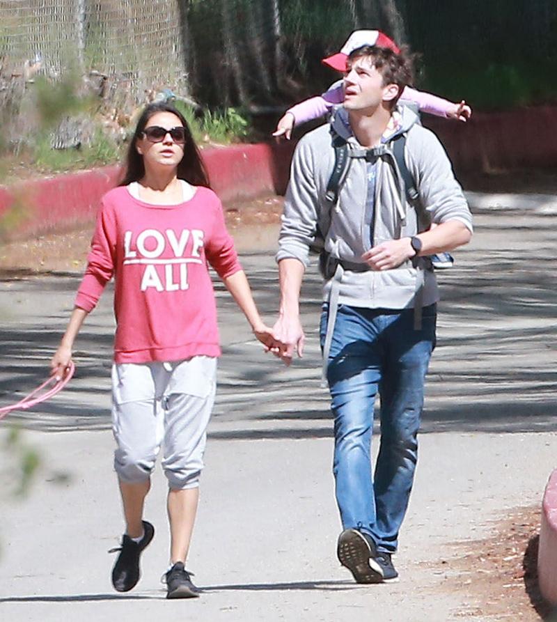 Exclusive&#8230; Mila Kunis &amp; Ashton Kutcher Take Wyatt Out For A Hike