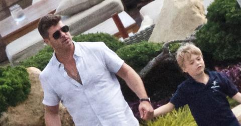 EXCLUSIVE: Robin Thicke spotted out with his son in LA