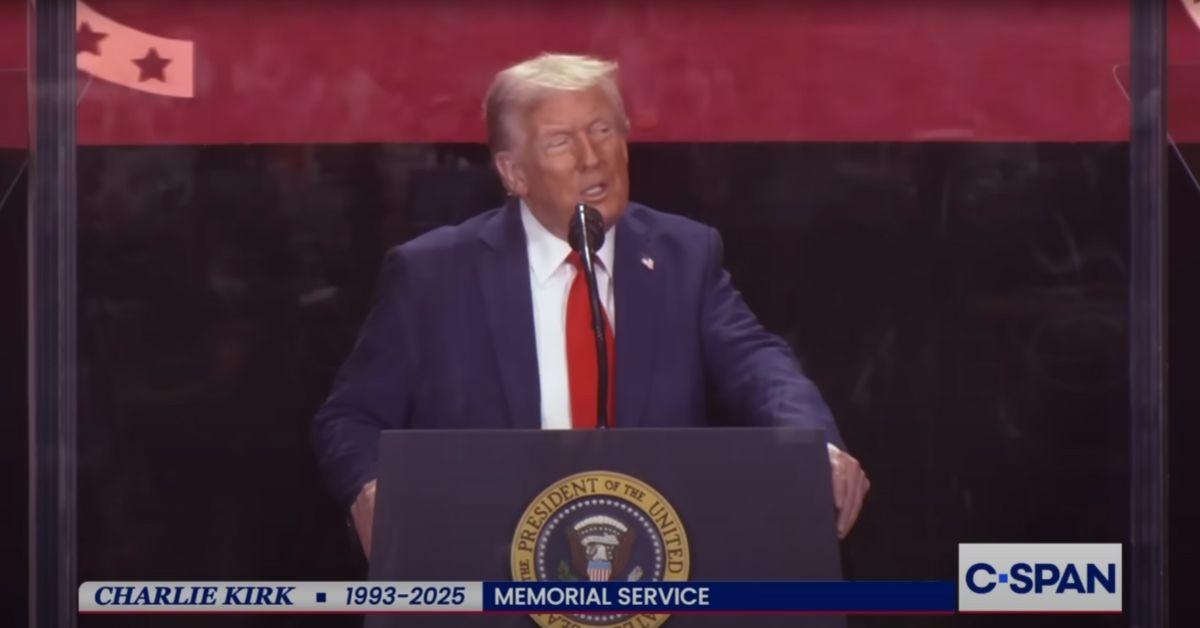 image of Donald Trump attacked Jimmy Kimmel at Charlie Kirk’s funeral.