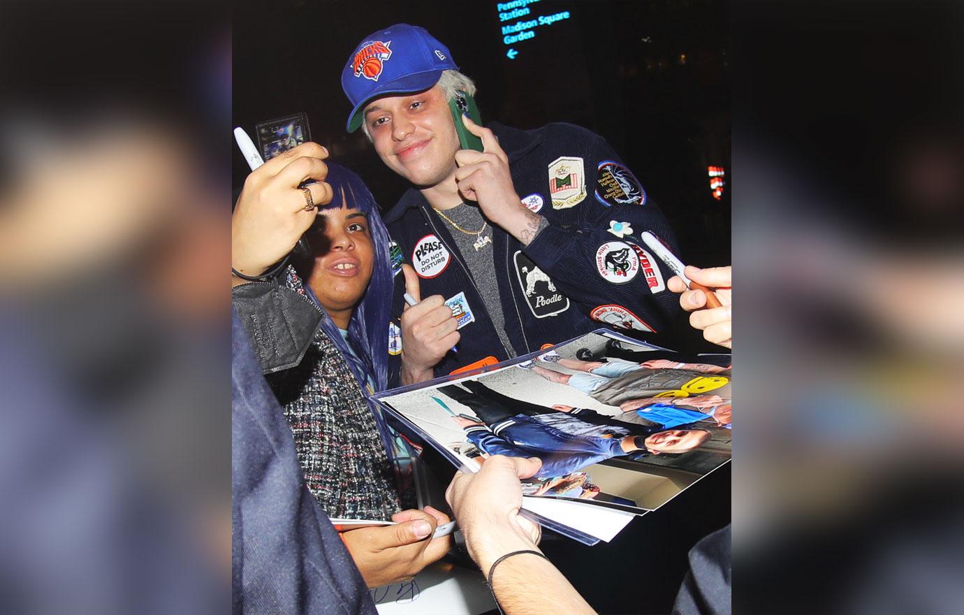 pete davidson arrives at madison square garden in nyc