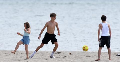 Victoria & David Beckham's Kids on the beach in Miami
