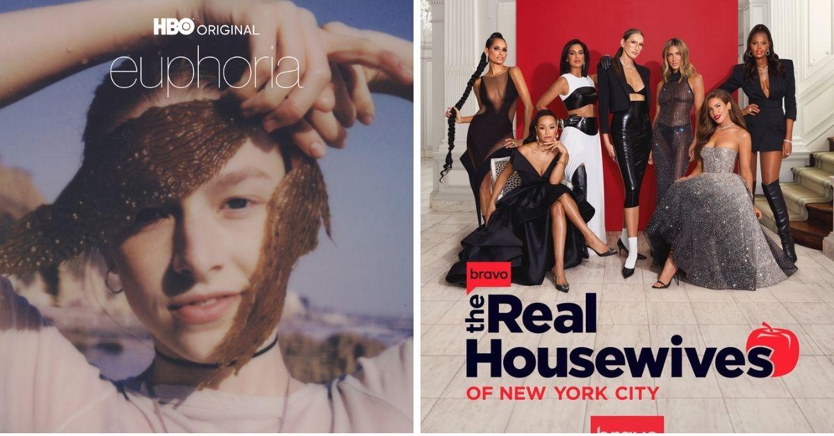 Photos of 'Euphoria' and 'RHONY' posters. 