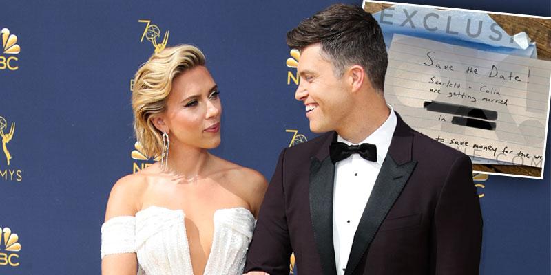 Scarlett Johansson and Colin Jost Married "save The Date" invite