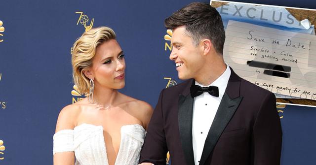 Scarlett Johansson and Colin Jost Married "save The Date" invite