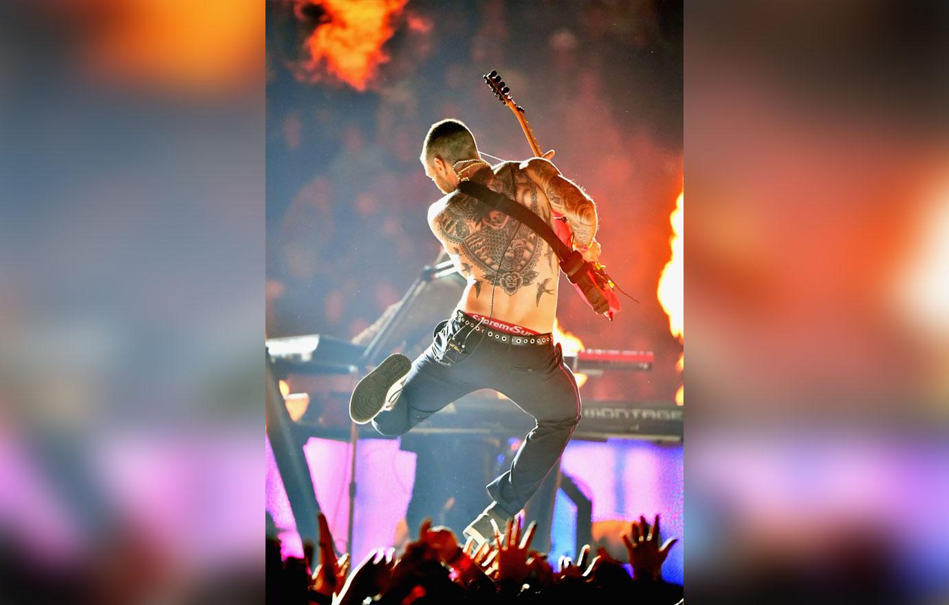 Adam Levine's shirtless Super Bowl halftime performance sparks