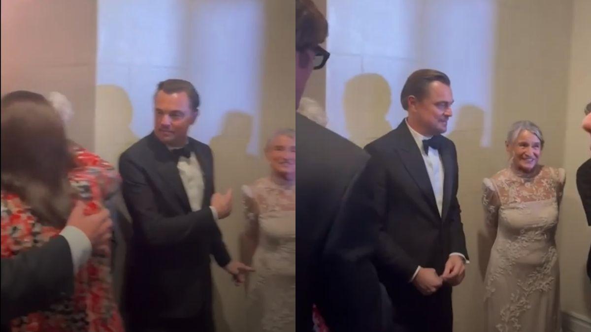 image of Jacob Elordi introduced his mom to Leonardo DiCaprio and Sean Penn at the Golden Globes.