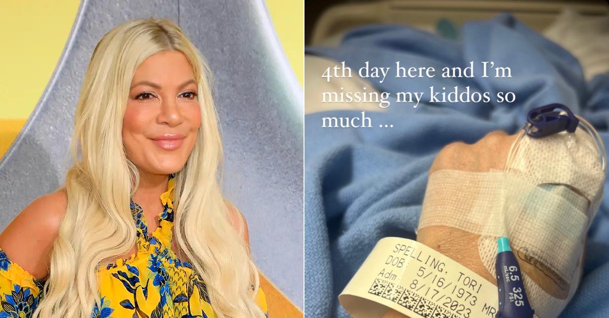 tori spelling hospitalized  days split dean mcdermott