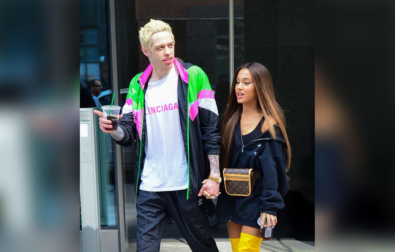 EXCLUSIVE: Ariana Grande and Pete Davidson out in NYC with Machine Gun Kelly and Ariana&#8217;s family