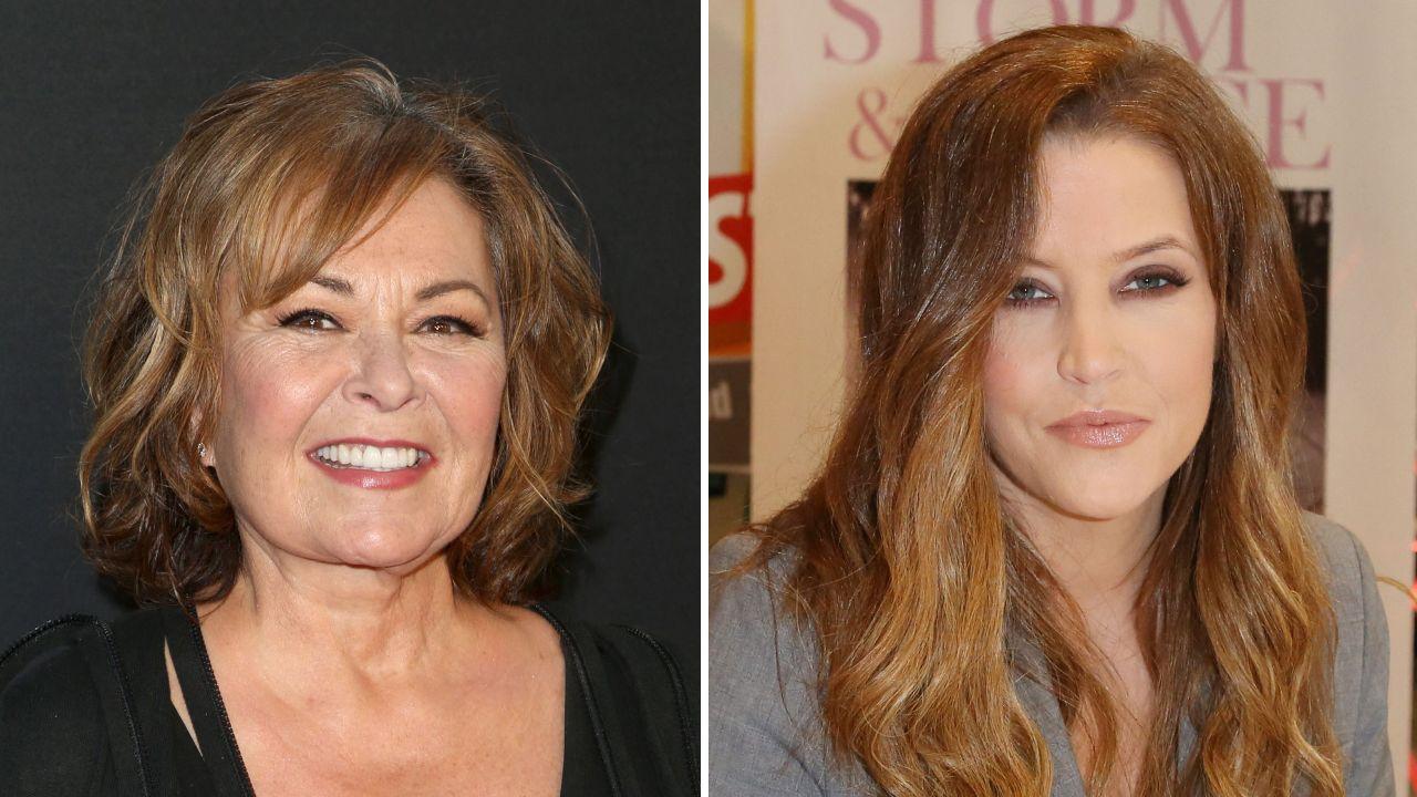 image of Roseanne Barr claims Lisa Marie Presley shared personal details about her relationships, including her marriage to Michael Jackson.