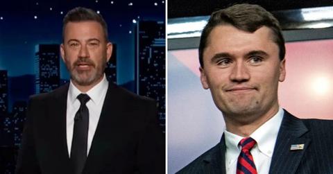 Split photo of Jimmy Kimmel and Charlie Kirk.