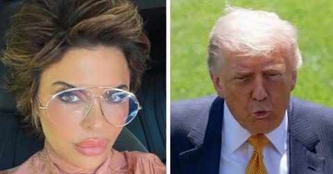 Split photo of Lisa Rinna and Donald Trump