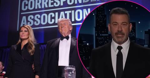 Composite photo of Donald Trump, Melania Trump and Jimmy Kimmel.