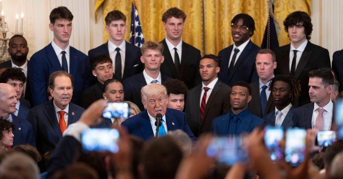 barron trump height joke gators visit