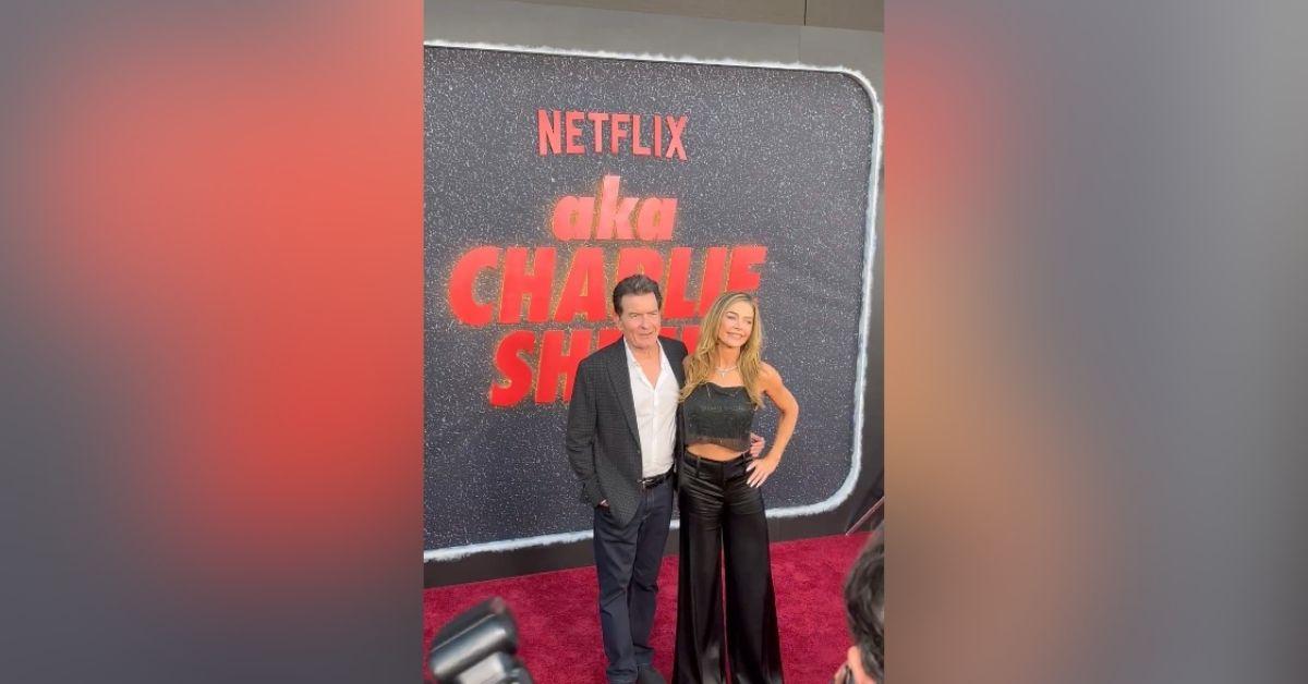 image of Charlie Sheen and Denise Richards reunited at his Netflix documentary premiere.