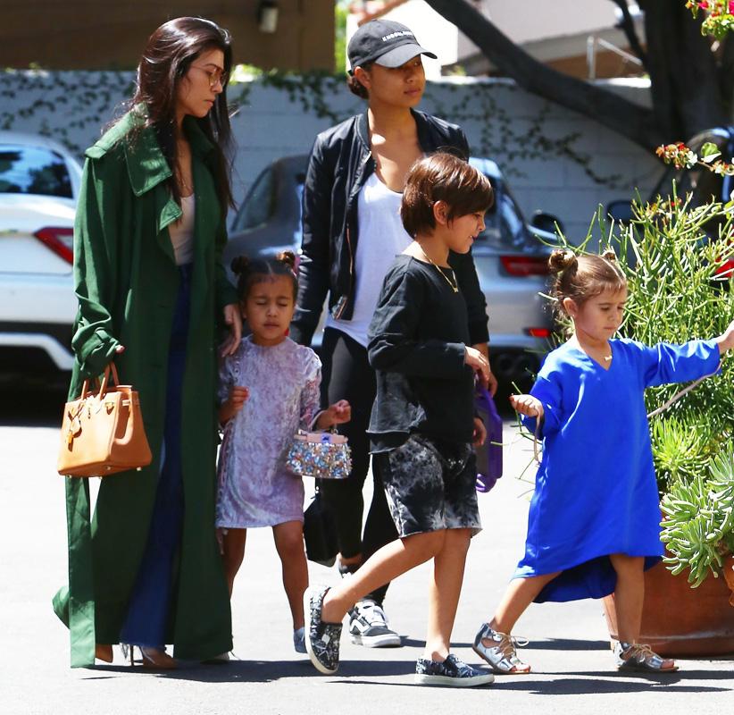 Kourtney Kardashian takes her kids and North West out to lunch in L.A