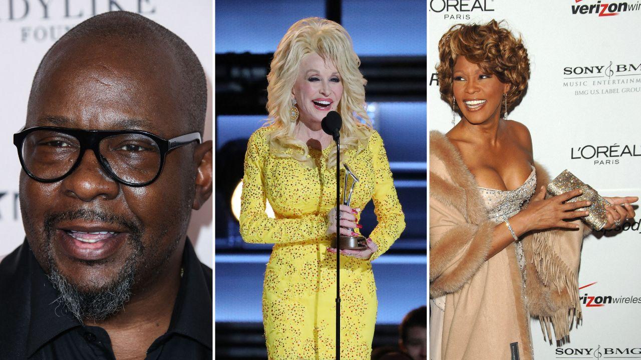 Image of Bobby Brown, Dolly Parton, and Whitney Houston