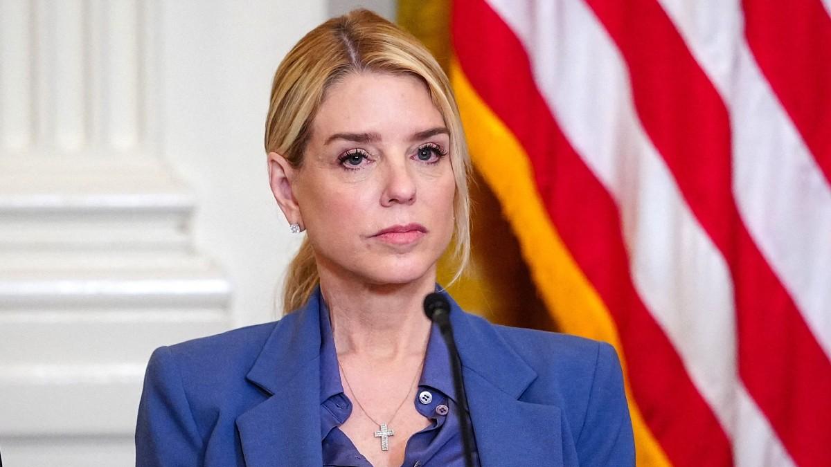 image of Pam Bondi was confronted with questions about alleged evidence.