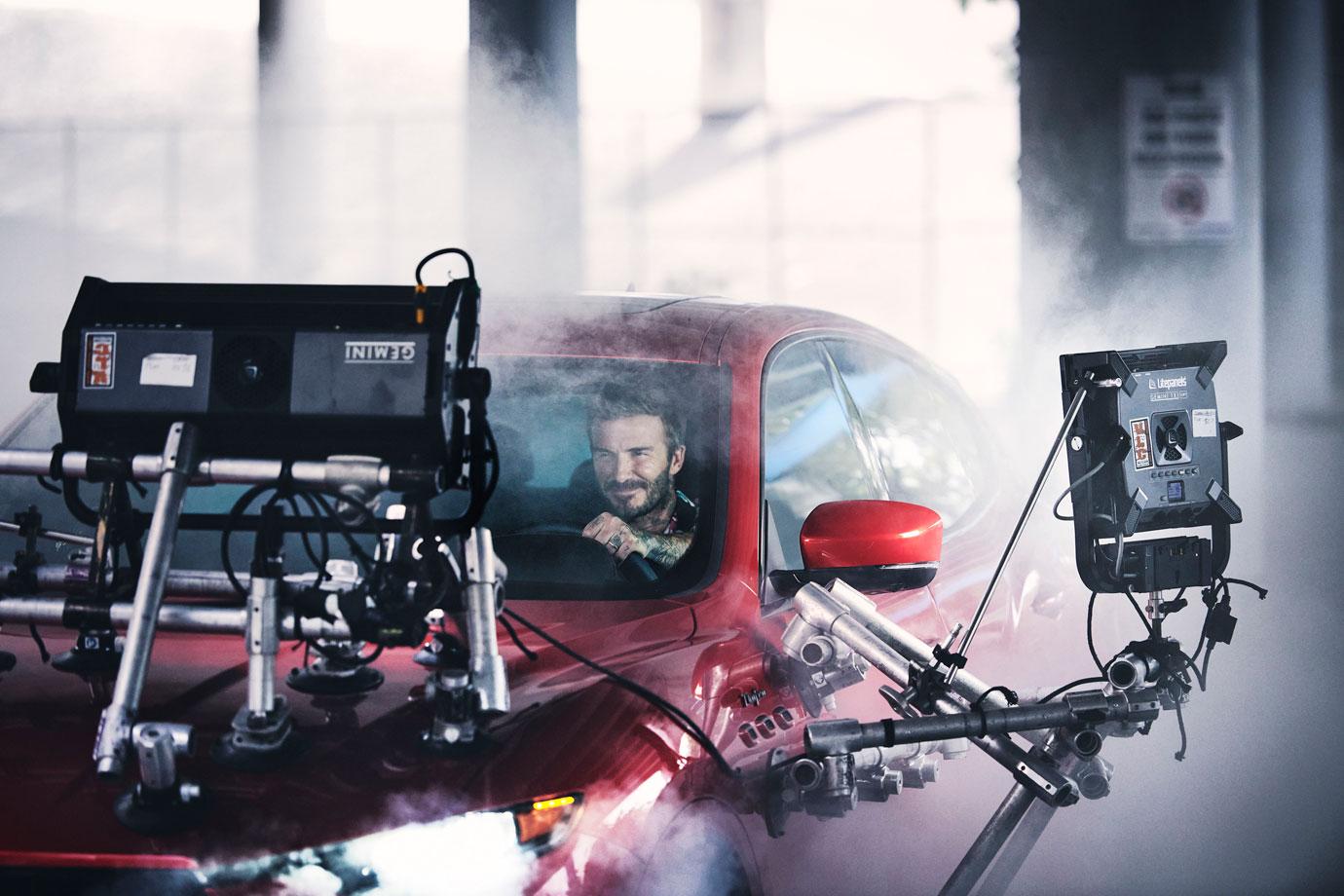 david beckham behind the scenes of maserati ad