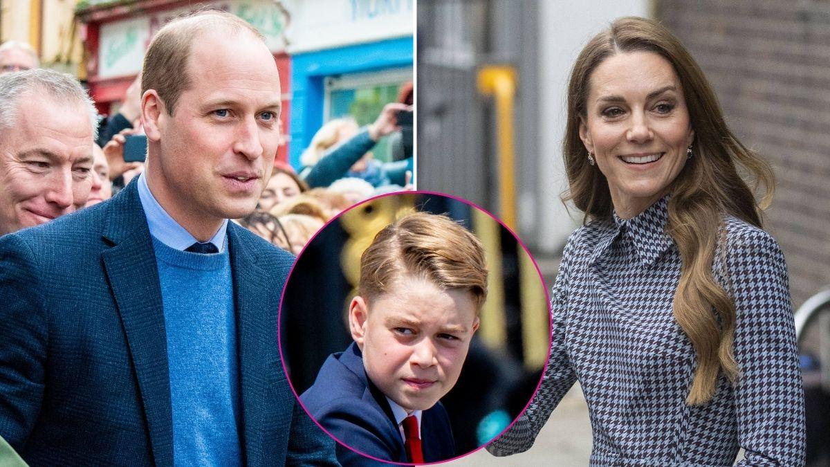 Composite photo of Prince William, Kate Middleton and Prince George.
