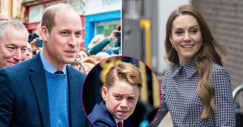 Composite photo of Prince William, Kate Middleton and Prince George.