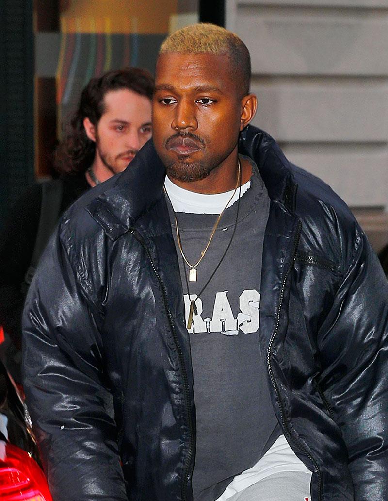 Kanye West looks healthy and relaxed as he is seen SoHo with bleached hair in New York.