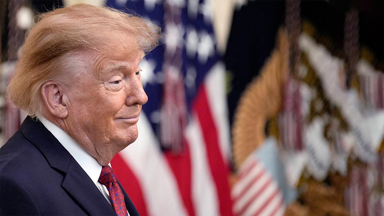 Image of Trump had a hard time focusing his attention off the body of GOP Sen. Jon Husted.