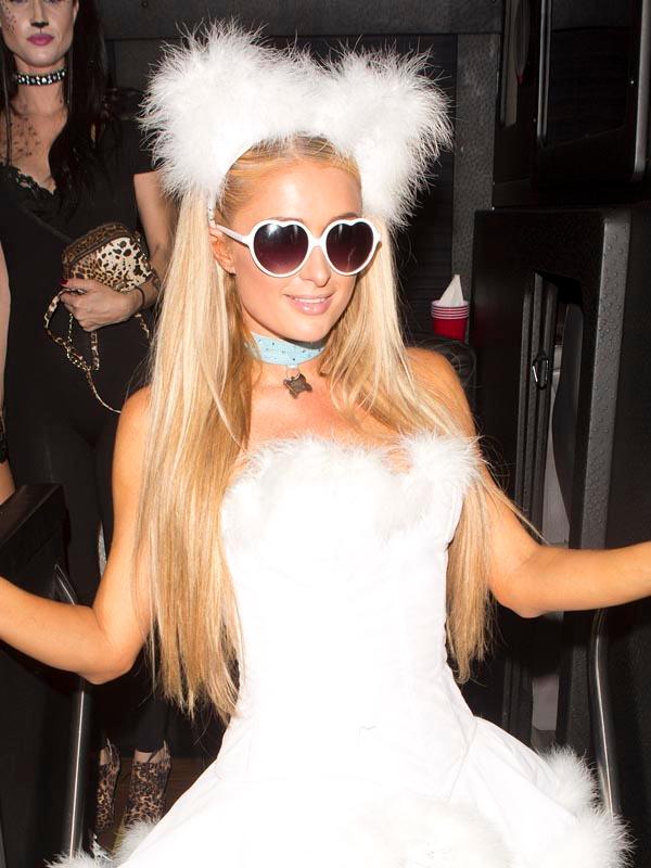 Paris Hilton Arrives to 1 Oak's Celebrity Halloween Party With Huge
