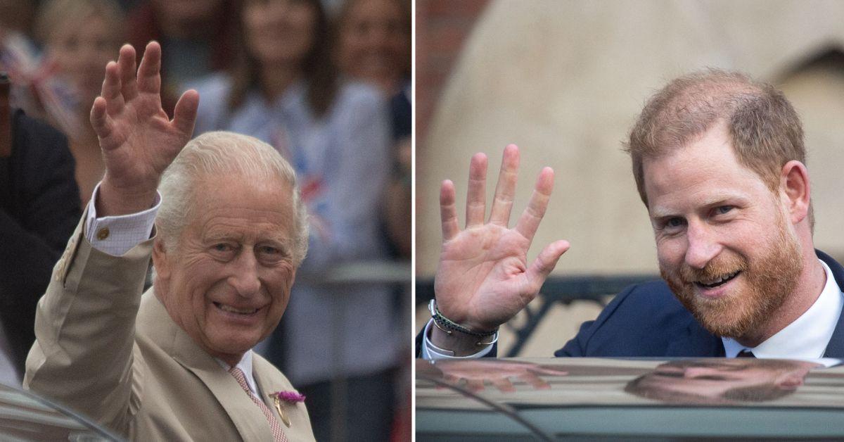 Composite photo of King Charles and Prince Harry
