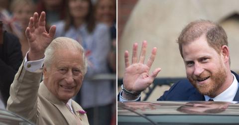 Composite photo of King Charles and Prince Harry