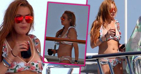 lindsay lohan pregnant bikini