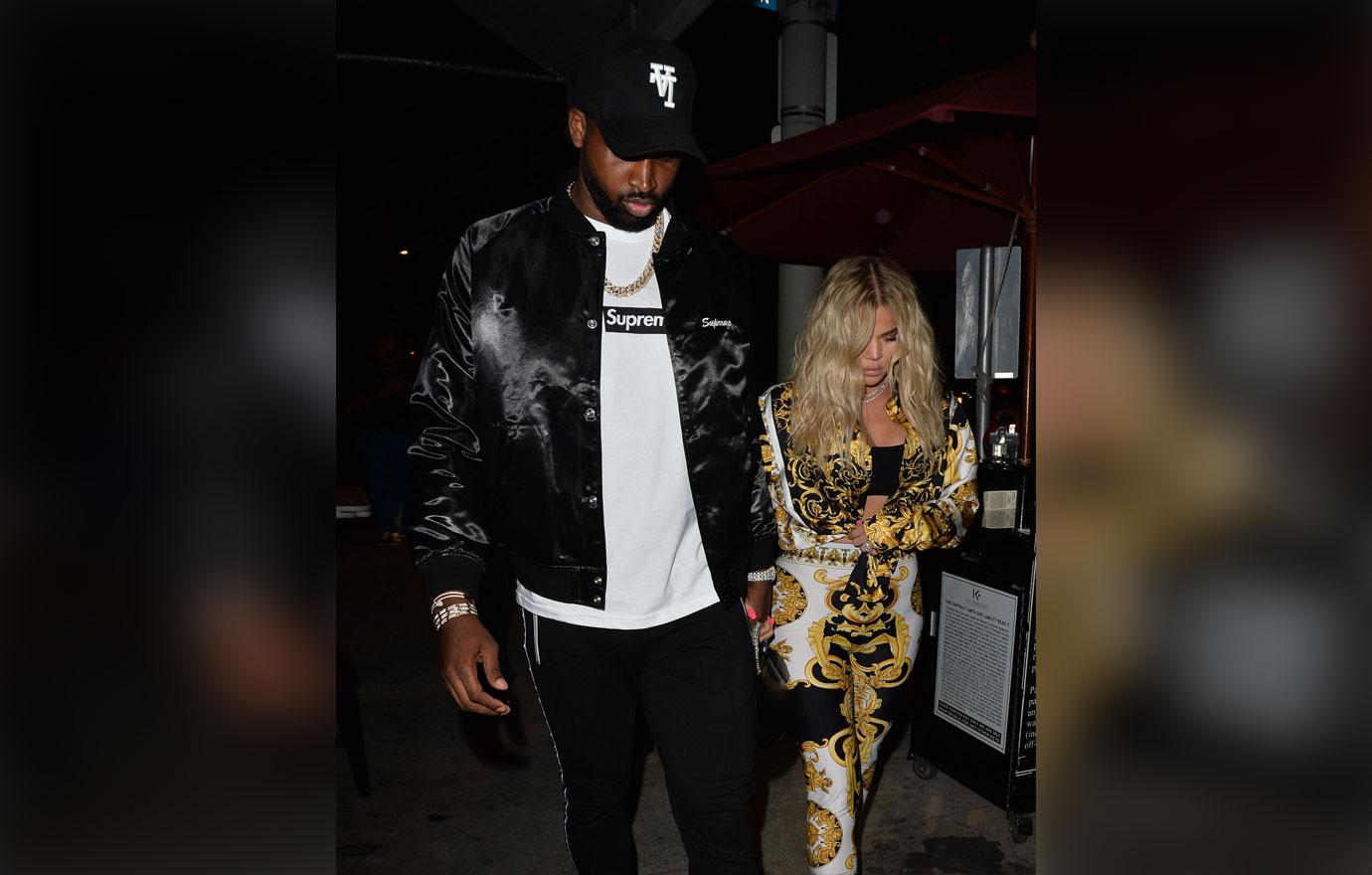 Khloe Kardashian and Tristan Thompson Arrive to Craig in Style