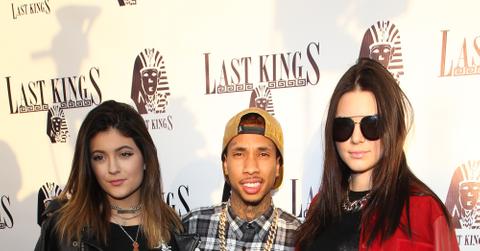 Tyga, Kylie Jenner and Kendall Jenner at the exclusive press preview of Tyga's Last Kings Flagship Store