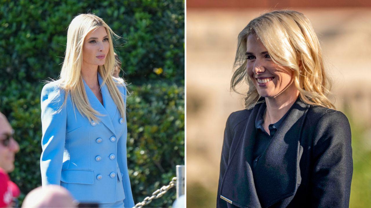 Split image of Natalie Harp and Ivanka Trump