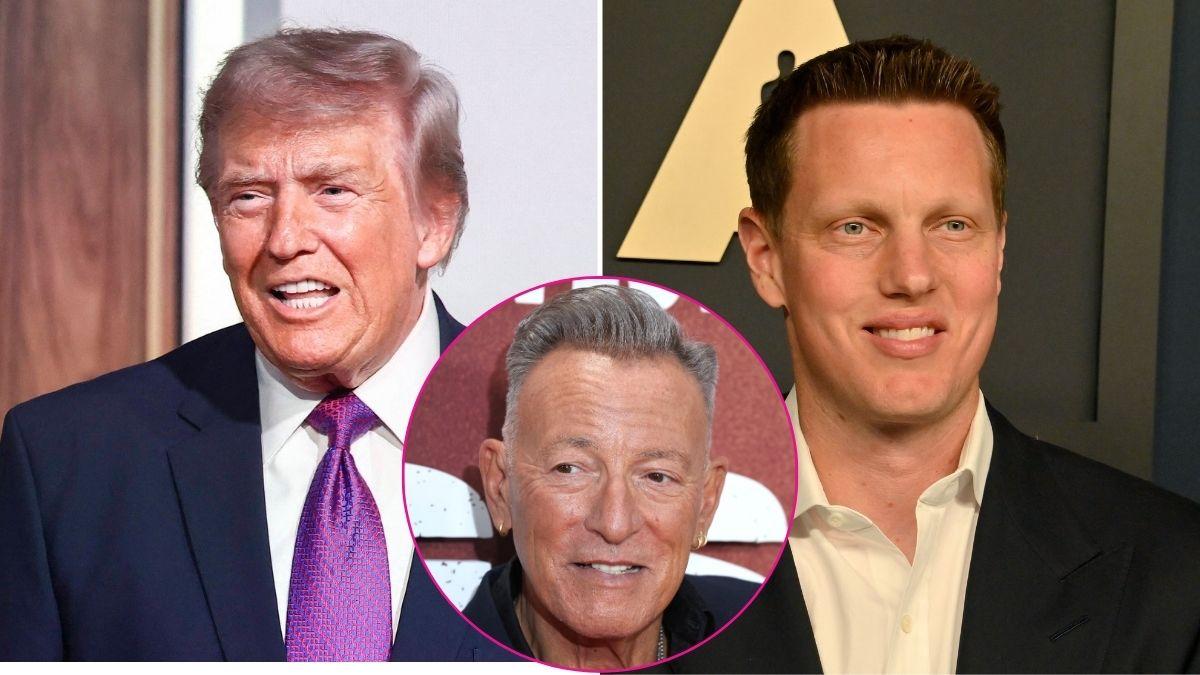 Composite photo of Donald Trump, David Ellison and Bruce Springsteen.