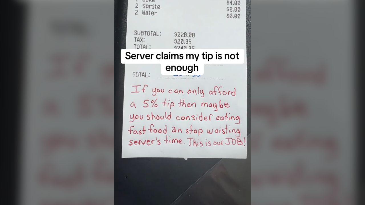 Image of the total for their order came out to $220 between the three friends, and the TikToker left an additional $11 tip.