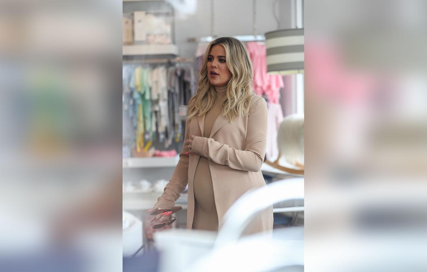 Khloe Kardashian and Kris Jenner shop for girl baby clothes at Couture Kids