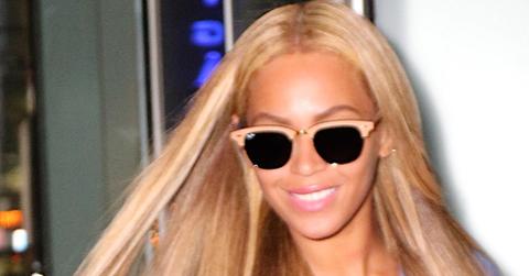 Beyonce ditches her blonde poneytail for bone straight do this evening while leaving her office in NYC