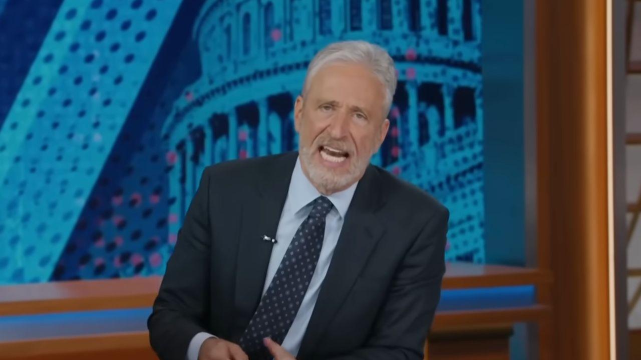 Image of Jon Stewart joked about Donald Trump's appearance during the exchange.
