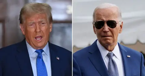 Composite photo of Donald Trump and Joe Biden
