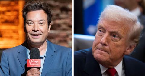 split photo of jimmy fallon and donald trump