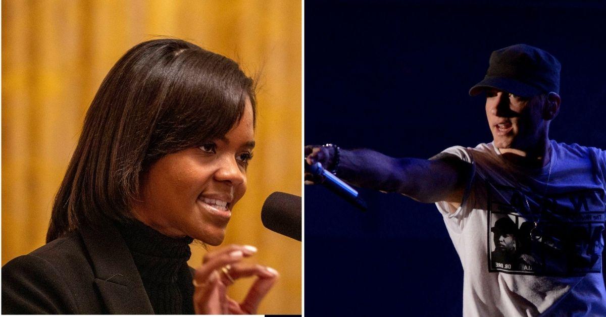 Composite image of Candace Owens and Eminem.