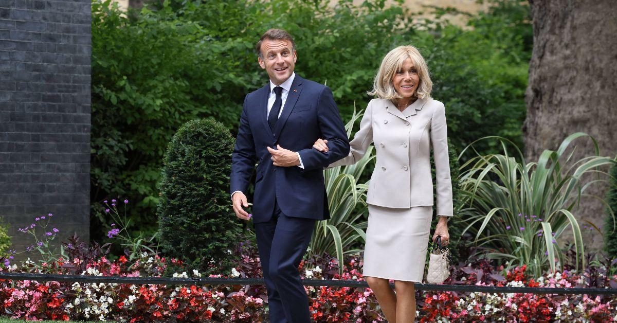 Photo of Emmanuel and Brigitte Macron