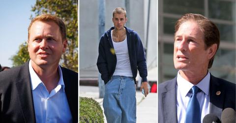 Split photo of Spencer Pratt and Nathan Hochman and Justin Bieber