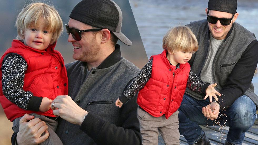 michael buble son noah feeding ducks