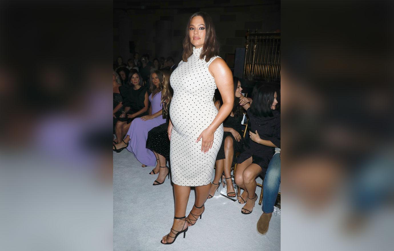 Ashley Graham Polka Dot Dress Baby Bump