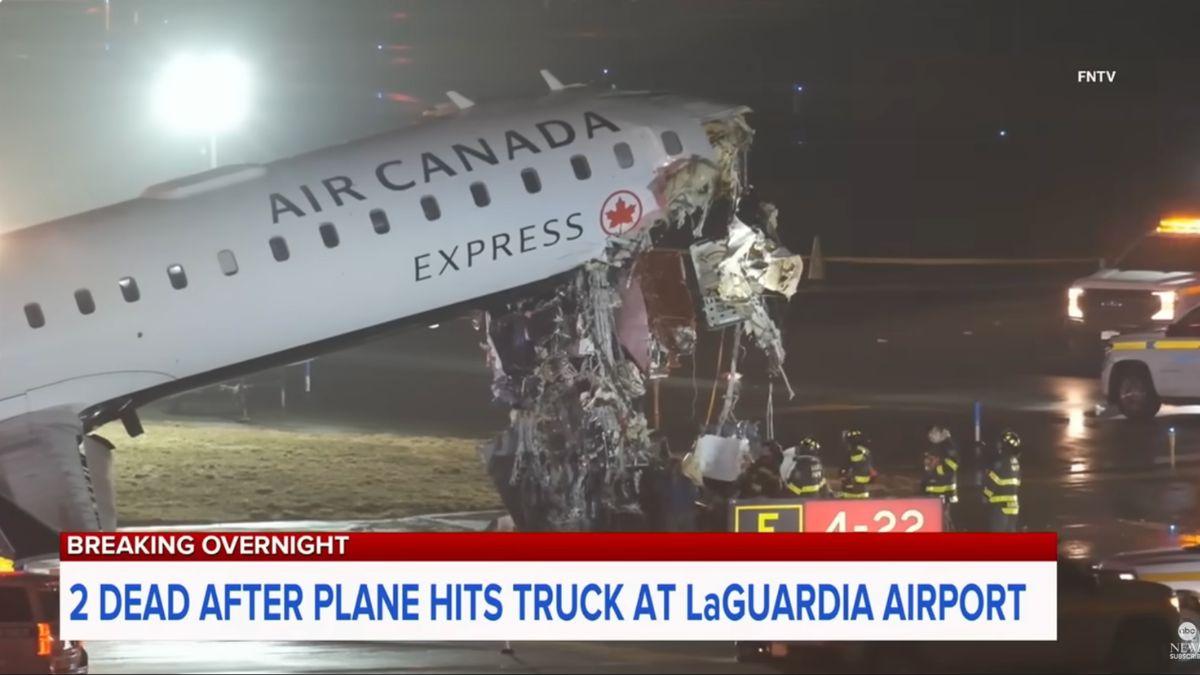 image of A passenger jet collided with a truck on Sunday, March 22.