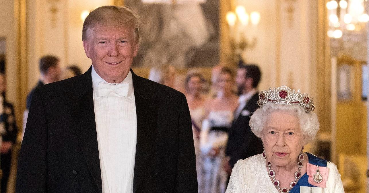 Photo of Donald Trump and Queen Elizabeth II. 